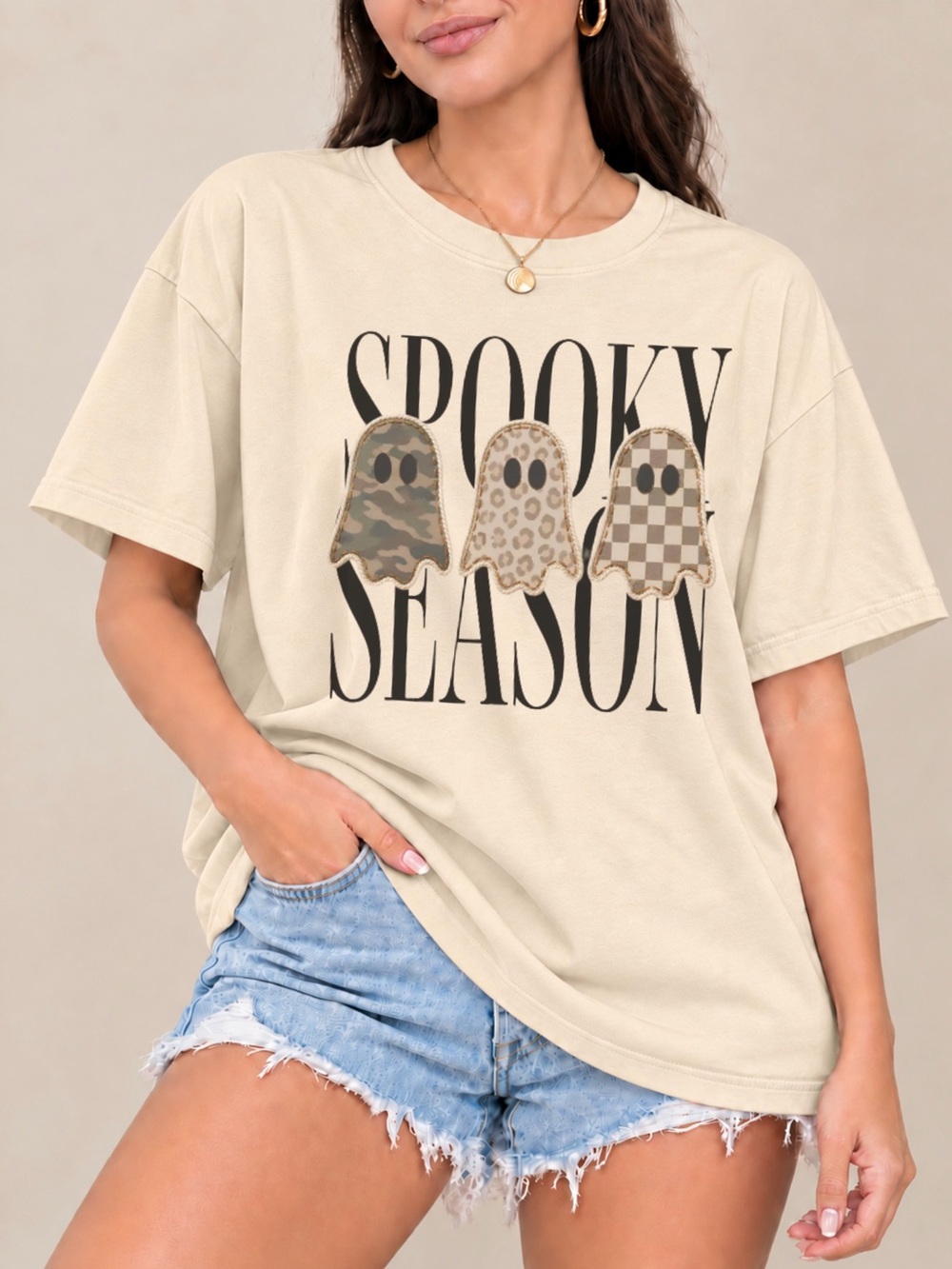 Halloween Leopard Ghost Unisex T-shirt Spooky Season Tee